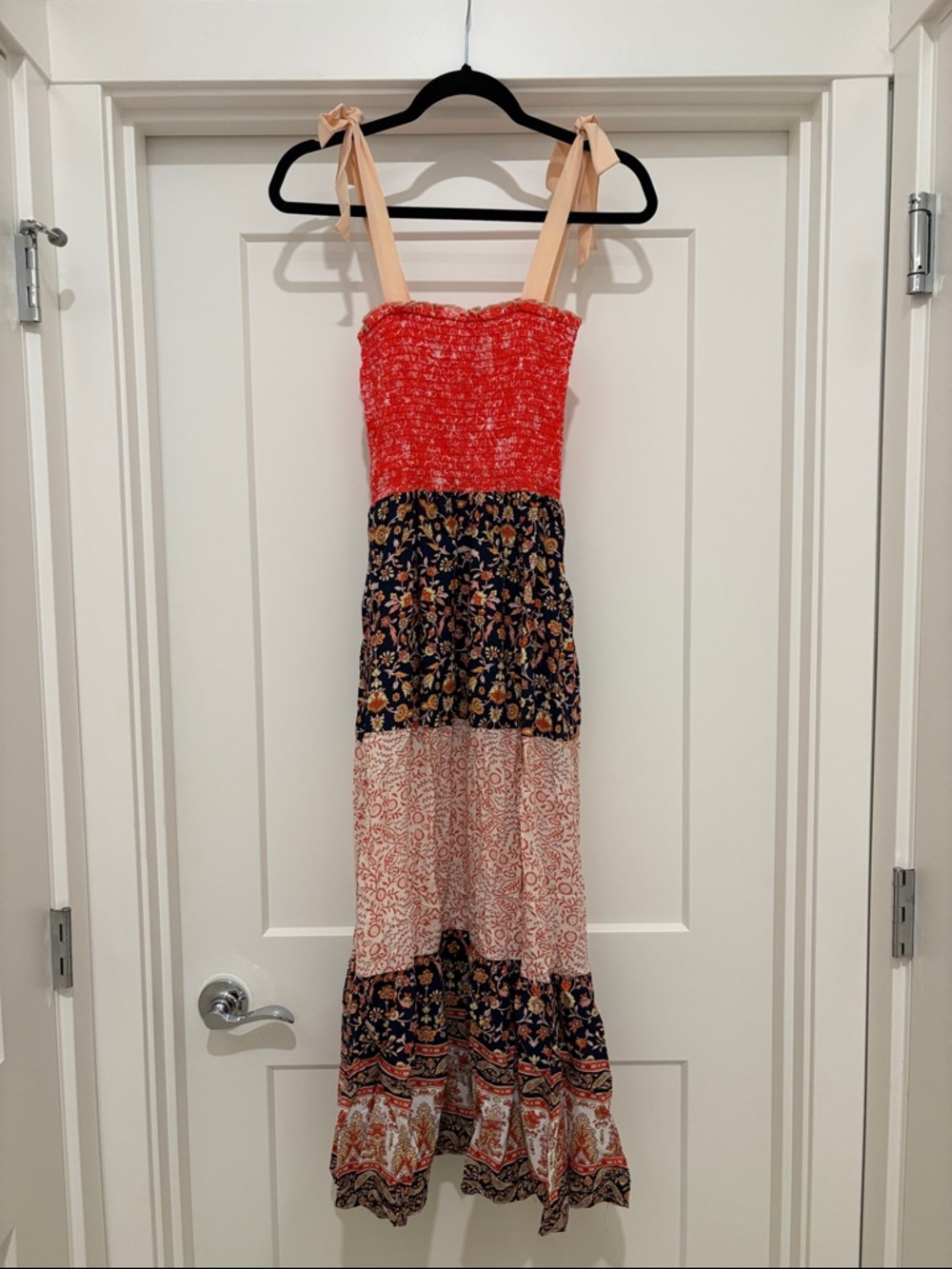 LAST ONE NEW [Haptics] Vacay Vibes Floral Smocked Tiered Maxi Dress Women's S - Picture 4 of 10